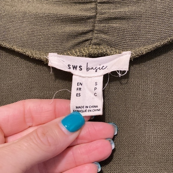 Sws Basic | army green, long sleeve, long open  Cardigan | Size small - Picture 4 of 11